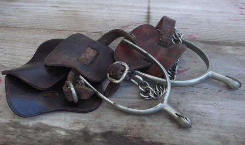 Pair of vintage SAP horse riding spurs - used in Bophuthatswana