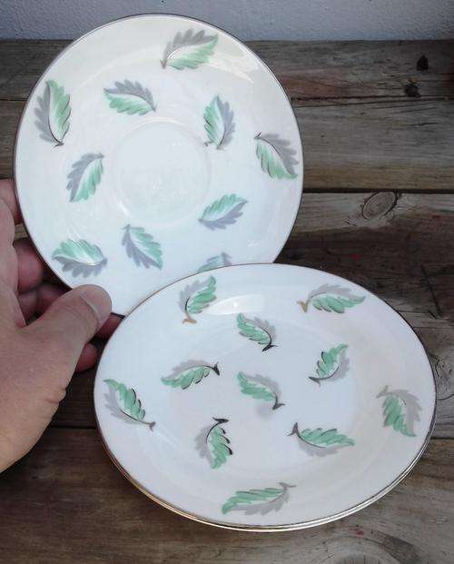 Wedgewood sideplate and saucer with leaf design