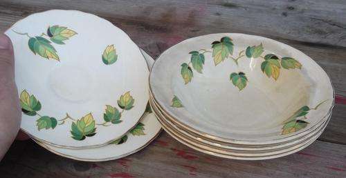 Lot of 4x pudding bowls & 2x saucers. Imperial Ware - Made in England