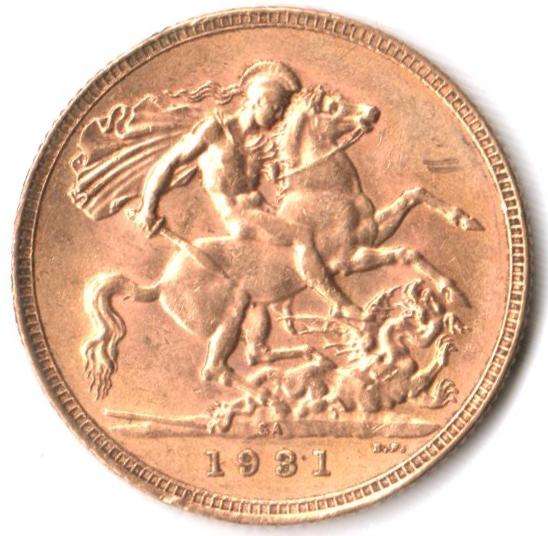 SA Union Full Sovereign 1931, 22ct gold - excellent condition