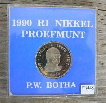SA 1990 Proof Nickel PW Botha R1
