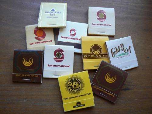 Lot of 10 different Sun International Hotels matchbooks - 7 unused, 3 partially used