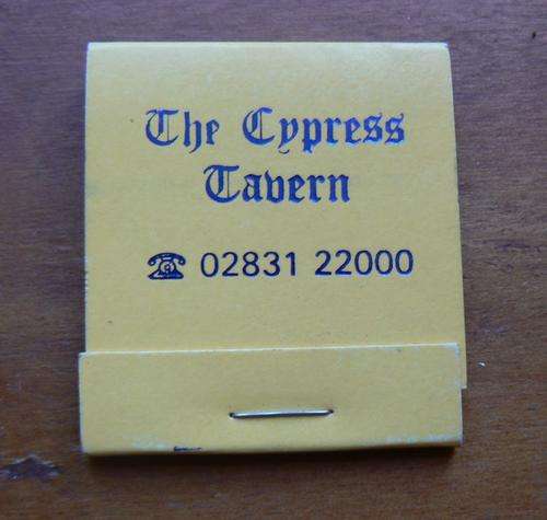 Vintage The Cypress Tavern restaurant Hermanus matchbook - unused