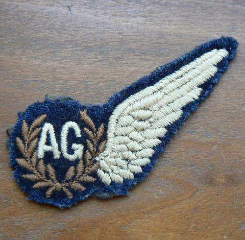 SA Air Force WWII air gunner cloth wing embroidered