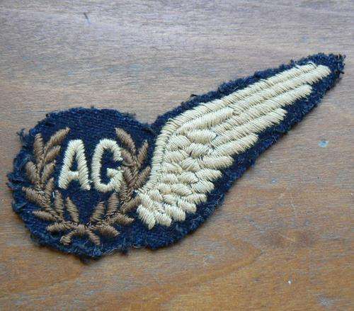 SA Air Force WWII air gunner cloth wing embroidered