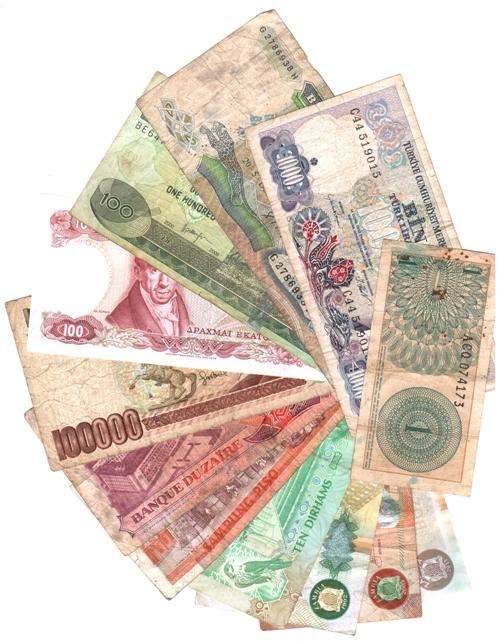 Mixed lot of 12 old banknotes - various countries, various conditions