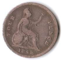 Great Britain 4 Pence 1848 silver