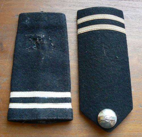 Lot of 2 SA Railways epaulettes - one on card, one slip-on (damaged)