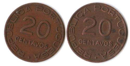 Mozambique 20 Centavos 1936 & 1941 - first two years of issue