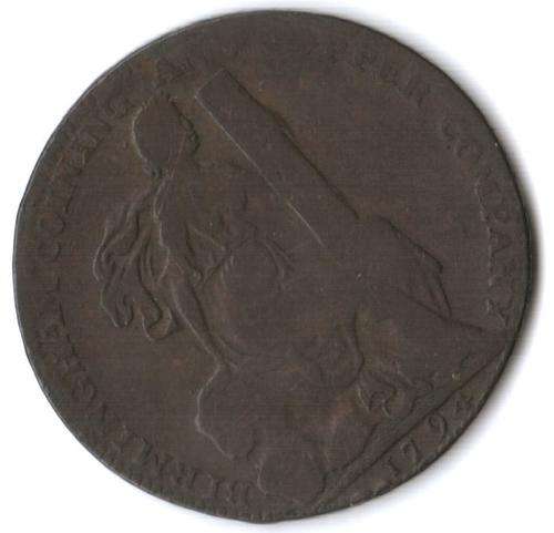 1794 Birmingham Halfpenny token - Breeches and Glove Manufactory