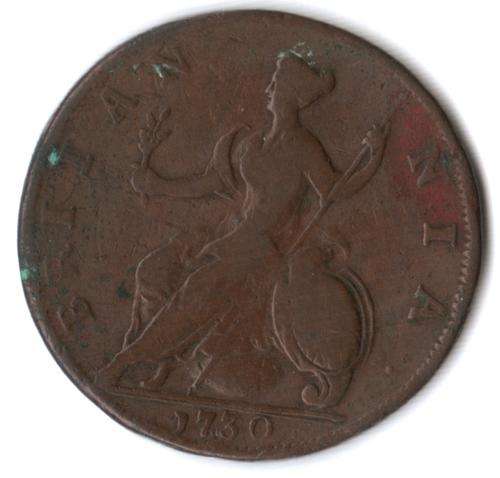 1730 Great Britain Half Penny George II