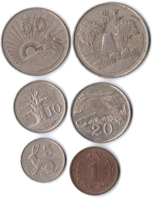 1980 Zimbabwe full set of first coins - 1c to $1