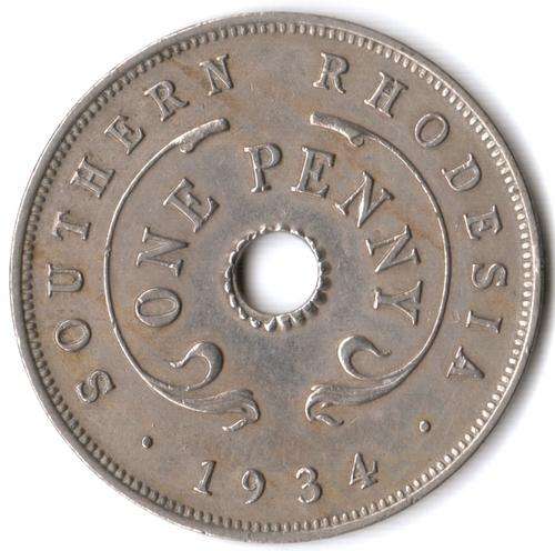 1934 Southern Rhodesia Penny *excellent*