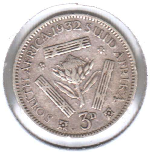 1932 SA Union silver 3 pence (tickey)