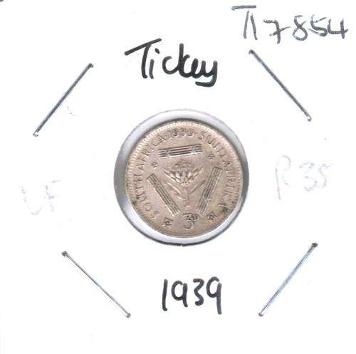 1939 SA Union silver 3 pence (tickey)