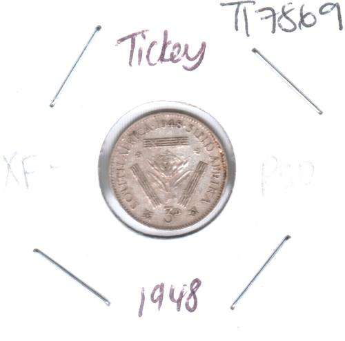 1948 SA Union silver 3 pence (tickey)