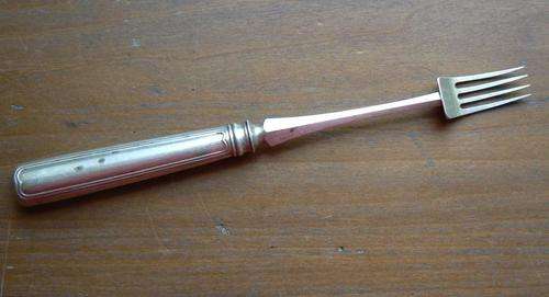 Antique German silver pickle fork Hamburg pre-1886 *the entire item is silver*