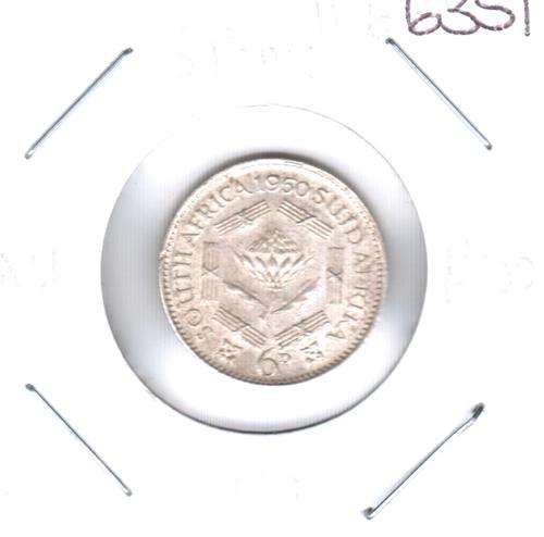 1950 SA Union silver 6D (sixpence)