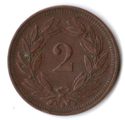 1909B Switzerland 2 Rappen *great condition*