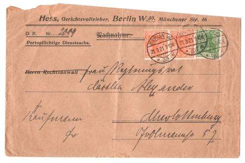 1921 Postal history business envelope