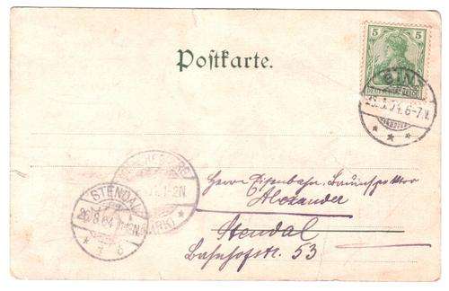 Postal history postcard `Kriegsradt` Binz to Stendal 1904