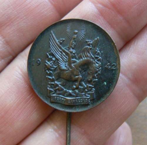 1942 Liberty Cavalcade lapel pin badge