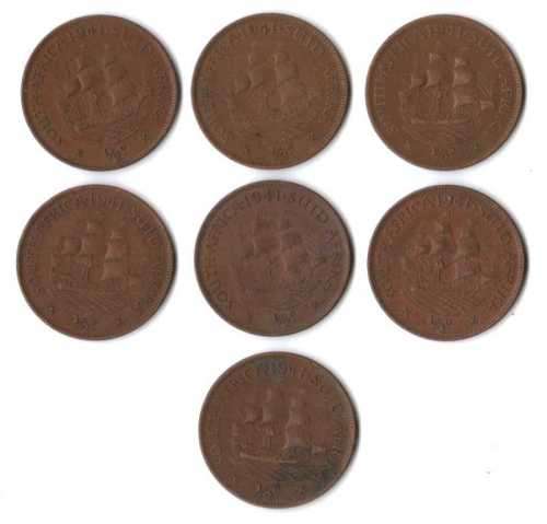 SA Union Half Penny 1941 (x7)