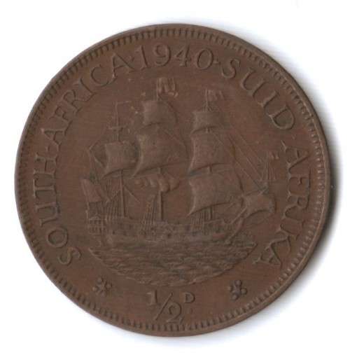 1940 SA Union Half Penny high grade