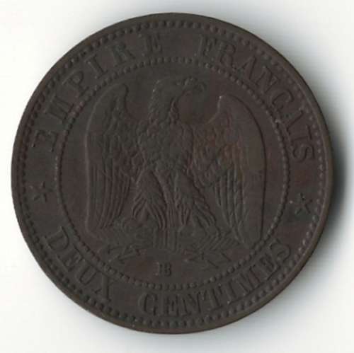 1853BB France 2 Centimes *rare