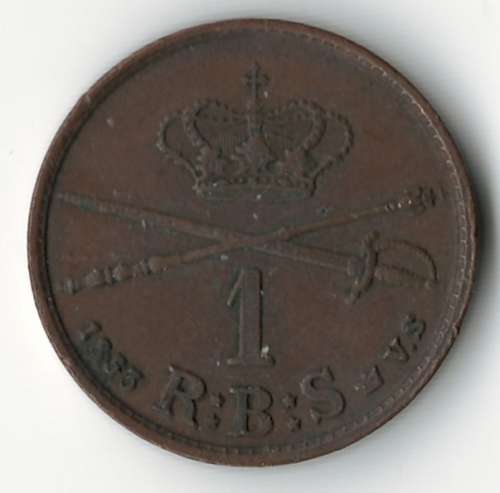 1853 Denmark 1 Rigsbankskilling *good detail