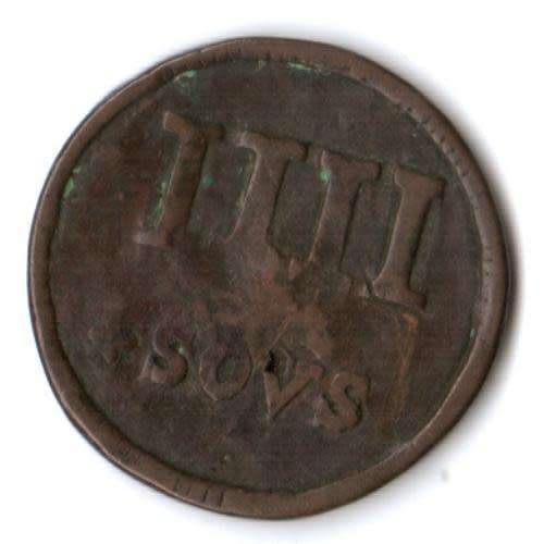 4 sous coin token from Swiss Society in either France or London 1700`s *rare*