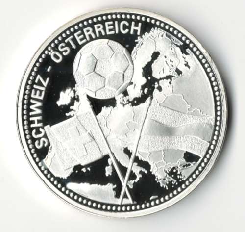 2008 UEFA Euro Switzerland & Austria crown-size proof medallion