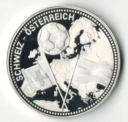 2008 UEFA Euro Switzerland & Austria crown-size proof medallion