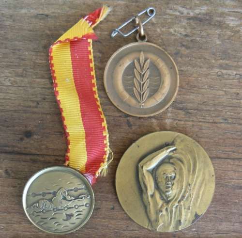 Switzerland 3 mid-century swimming medallions