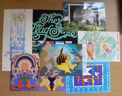 United Nations lot of 6 official Season`s Greetings card stamp issues