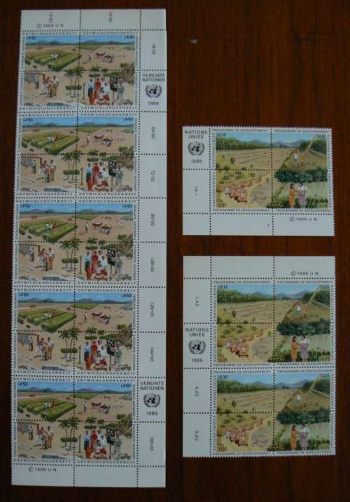 1986 United Nations Development Programme blocks of 4, 8 and 20