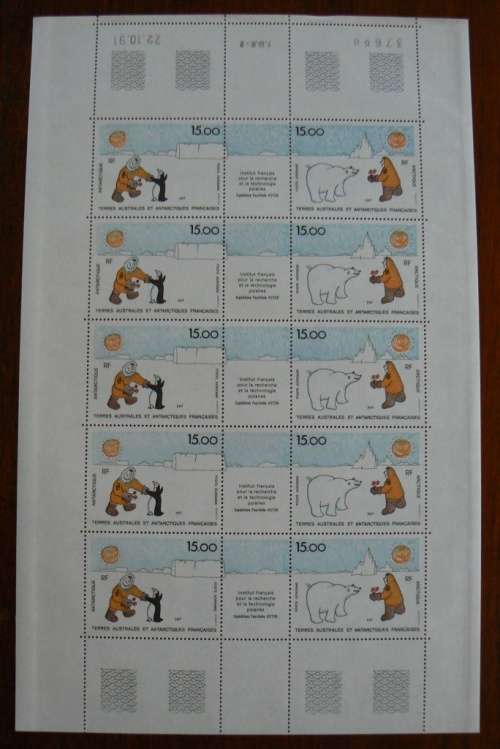1991 French Southern and Antarctic Territories - sheet of 5 strips