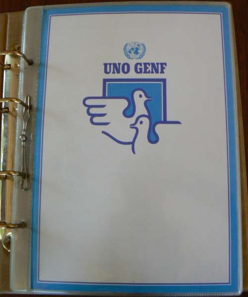 United Nations full set of Geneva MNH stamps 1979-1983 + 1986 in official German info folder