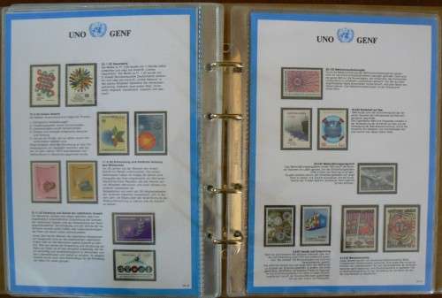 United Nations full set of Geneva MNH stamps 1979-1983 + 1986 in official German info folder