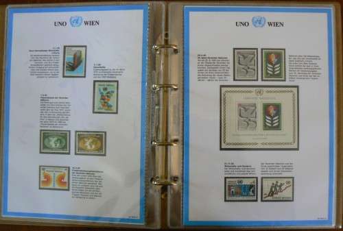 United Nations full set of Vienna MNH stamps 1979-1984 + 1986, 1987 in official German info folder