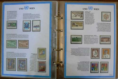 United Nations full set of Vienna MNH stamps 1979-1984 + 1986, 1987 in official German info folder