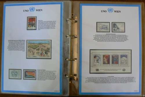 United Nations full set of Vienna MNH stamps 1979-1984 + 1986, 1987 in official German info folder