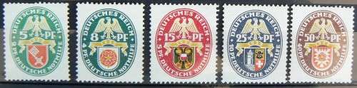 Germany full set of 1929 coat of arms semi-postal stamps - unused, hinged