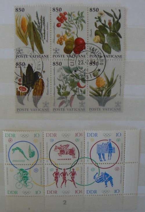 Blocks of 6 (x2) Vatican 1992 officially cancelled & Germany DDR 1964 MNH