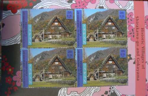 2001 United Nations 2 sets of Japan World Heritage booklets - 1 set mint and 1 cancelled