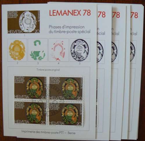 Switzerland 1978 Lemanex 78 Official Event Cards (x9)