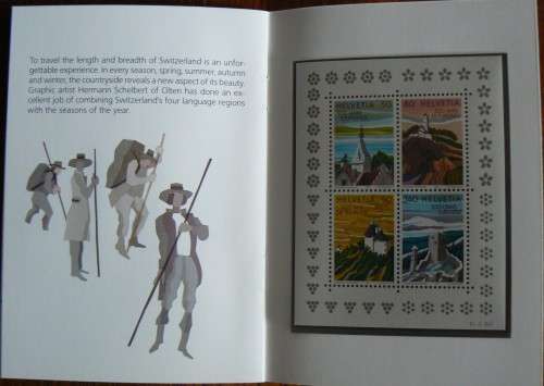 Switzerland 1987 PTT Souvenir booklets x 4 English, German, French, Italian 200 Years of Tourism