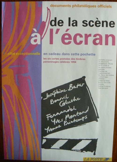 France 1994 Official La Poste set of 6 first day documents famous people + postcards + booklet