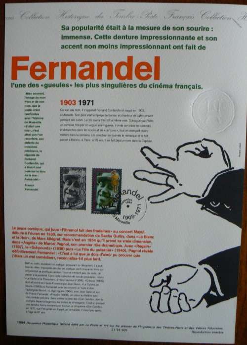 France 1994 Official La Poste set of 6 first day documents famous people + postcards + booklet