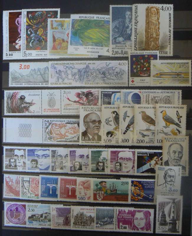 France 1984 lot of 44 MNH stamps - CV$60+